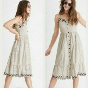 Madewell Embroidered Jardin Midi Dress